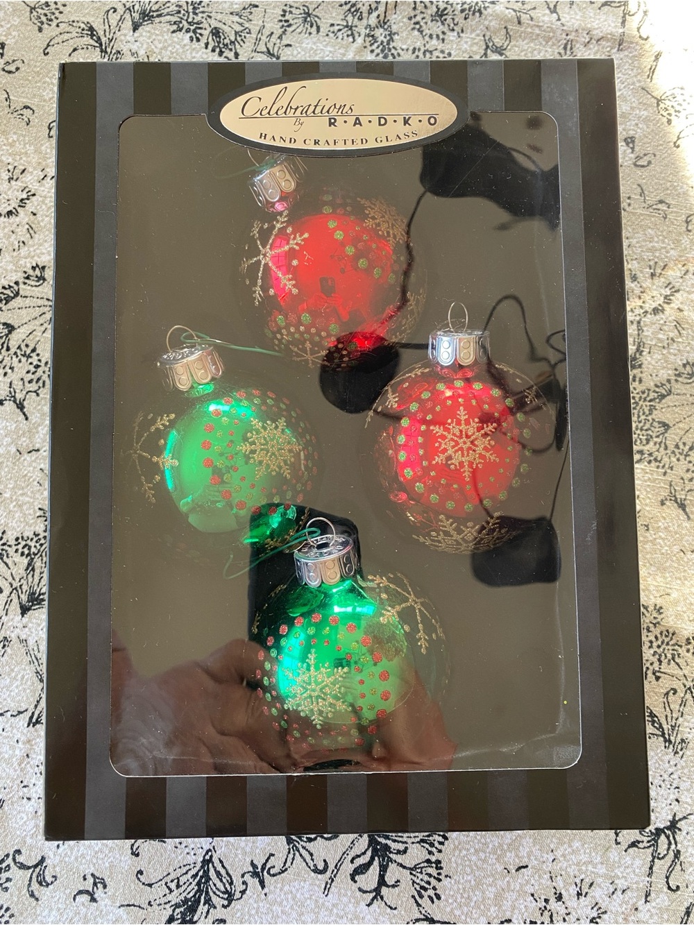Celebrations by Radko Hand Crafted Glass Christmas Ornaments Set 2012